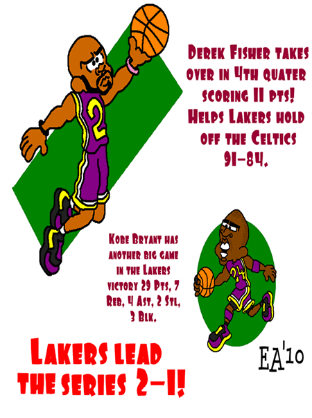 Kobe Bryant Cartoon. Derek Fisher amp; Kobe Bryant